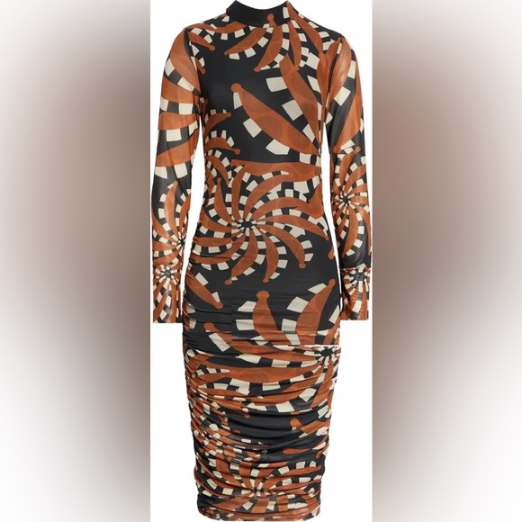 FARM Rio Dresses & Skirts - Farm Rio Bananada Black Dark Tulle Midi Dress Bananada Black